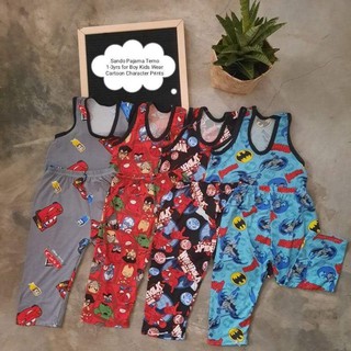 Boy 1-3yrs Sando Pajama Terno/Set Childrens Fashion Wear Cotton Spandex Printed (1)