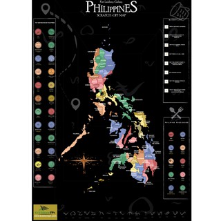Philippines Scratch Map Size 82.5 x 59 cm (81 Provinces Scratch-Off Map) Gift
