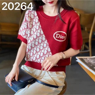 korean fashion knitted Round neck blouse top short sleeve
