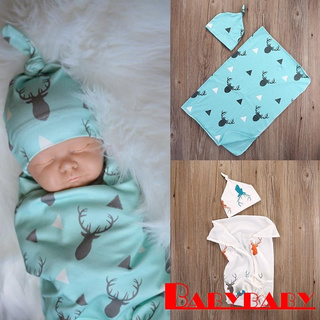 PBA-Newborn Infant Baby Boy Deer Swaddle Blanket Boy Coming