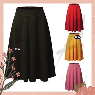 Plus Size Plain Midi Skirt (Fits Up To 2XL)