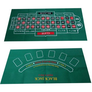 Double-sided Game Tablecloth Russian Roulette & Blackjack Gambling Table Ma0