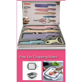 6 PCS KNIFE SET WITH FREE CHOPPING BOARD