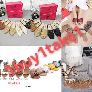 New korean fashion Flat sandals Pearl ribbon (1)