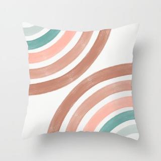 Simple pink abstract geometric throw pillow cover household sofa decorative cushion cover single-sided printing (3)