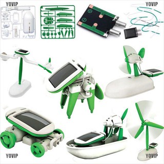 YOVIP 1 X Creative DIY Power Solar Robot Kit 6 In 1 Educational Learning Toy for Kids