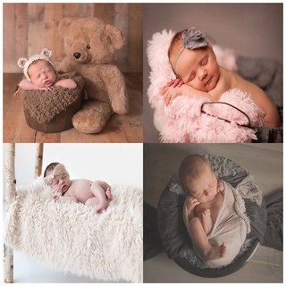 baby accessoriesBaby diapersbaby essentials♧Baby Newborn Solid Faux Fur Photograph Prop Infant Sleep