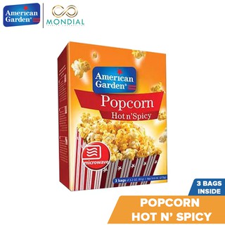 American Garden Popcorn Hot & Spicy Flavor - Microwaveable Popcorn 3 x 3.2oz