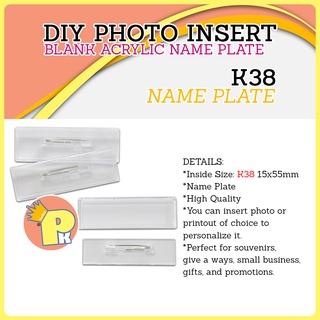 K38 keychain acrylic name plate , DIY name plate size 15x55mm