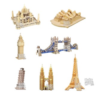 3D Wooden Puzzle Puzzles Landmarks of the World DIY Wood Craft Construction Model Kit Assembly Toy