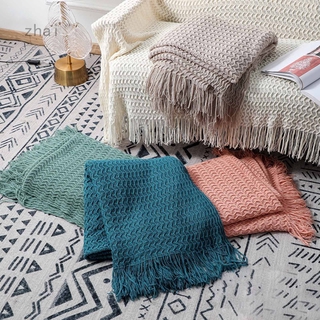 Explosive sofa blanket knitted blanket air-conditioned room tassel nap blanket