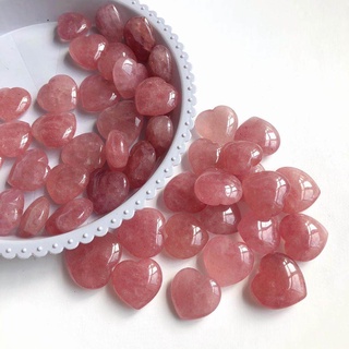 Natural Red Strawberry Quartz Heart Shaped Crystal Stones Gem Healing Stones Gifts Natural Stones and Crystals