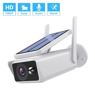 Hamrol 1080P Wireless Solar Powered IP Camera Rechargeable Low Power Outdoor Waterproof Battery CCTV Security Camera cctv camera wifi connect to cellphone