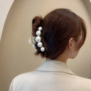 YOMI Retro Pearl Hair Clip Grasp Large Shower Hair Grasp Korean Hair Clip Back of Head Hair Clip Tiara Female (1)
