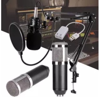 Original BM800 Condenser Microphone Pro Audio Studio Sound Recording Arm Stand 6 inch Pop Filter Kit