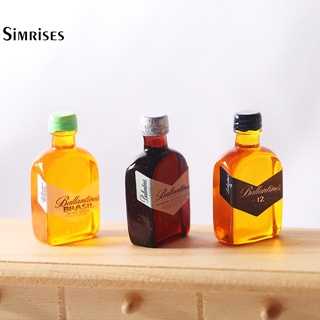 Si Exquisite Miniature Whiskey Bottles Doll House Whiskey Drinks Bottle Micro Landscape for Entertainment