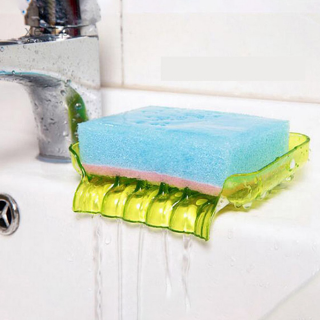 1 Pc Waterfall Soap Holder Dishes Non Slip Soap Box Toilet Shower Tray Draining Rack Bathroom