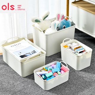 OLS Japanese Style Multifunctional Storage Shelf Organizer Plastic Container Box With Lid Handle (6)