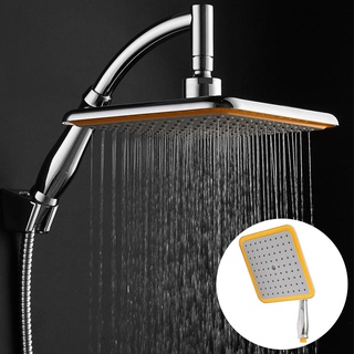 ™9 Inch ABS Chrome Shower Head Square Thin Rotatable Top Bathroom Rainfall Water Saving Shower Exten
