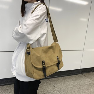 Large Capacity Canvas Messenger Bag Harajuku Students Class Bag Japanese Messenger Bag Casual All-Ma