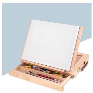 Wooden Table Easels for Painting Artist Kids Drawer Box Folding Table Easel Drawing Table