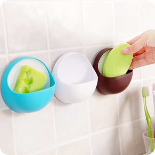 Plastic Suction Cup Sponge Soap Box/ Wall Hanging Soap Dish/ Free Punching Toothbrush Holder/ Bathroom Rack Storage Basket/ Suction Dish Cup Cloth Washing Holder