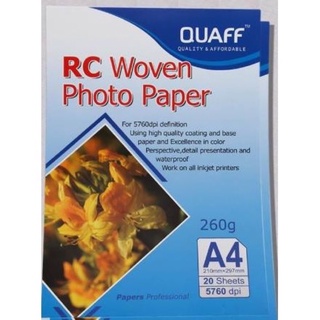 QUAFF RC WOVEN PHOTO PAPER 260GSM PHOTOPAPER A4 20 SHEETS