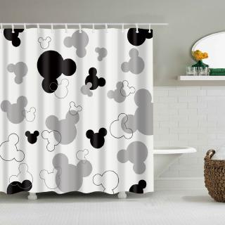 Cute Simple shower curtain 3D print shower curtain Black and white blackout bath curtain for bathroom cortinas de bano curtains