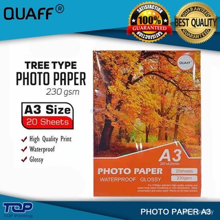 QUAFF Glossy Photo Paper A3 230gsm 20 sheets Inkjet Photo Paper