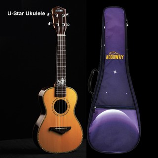 Acouway ukelele Ukulele Concert/tenor ukelele with Different constellations feature solid spruce top rosewood side and back super birthday gift