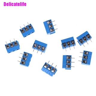 [Delicatelife] 10Pcs KF301-3P Pitch 5.0mm Straight Pin PCB 3Pin Screw Terminal Block Connector
