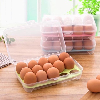 15 grid kitchen refrigerator egg storage fresh-keeping box storage box transparent egg tray (5)