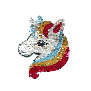 Unicorn Reversible Change Color Sequins Sew On Patches For Clothes DIY Crafts (2)