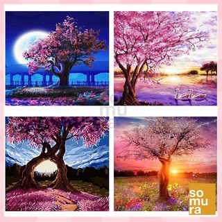 HOT Tree Canvas Paint By Numbers Kit Oil Painting DIY (PA00076)