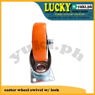 ✼Caster Wheel Fixed / Caster Wheel Swivel (With Lock & Without Lock) Orange Sold per Piece