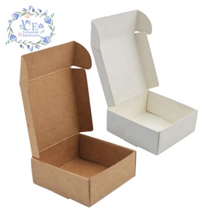 200 Pcs Small Kraft Paper Box Cardboard Handmade Soap Box Craft Paper Gift Box Packaging Jewelry Box-Brown & White