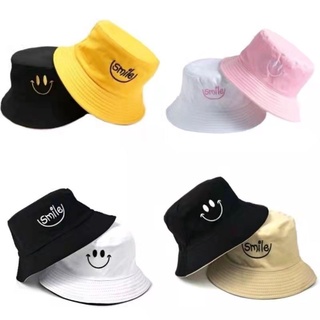 Yco Smiley Double-sided Bucket Hat Reversible Hat For Men And Women Unisex Cotton cap caps