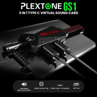 Plextone GS1 Sound Card 3 in 1 Type C 7.1CH 24Bit Rate High Fidelity Sound Quality