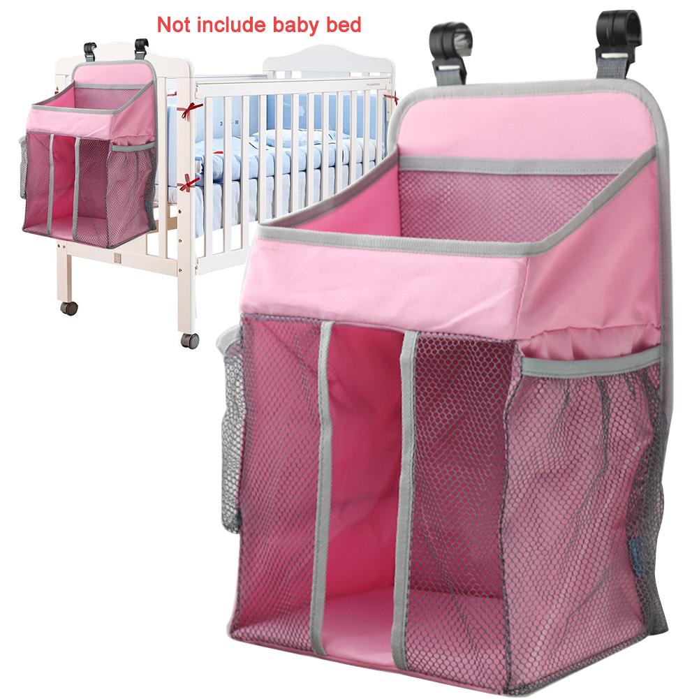 Large Capacity Storage Bag Organizer Bottle Crib Baby Diaper Clothes Nappy Box Bed Foldable Hanging