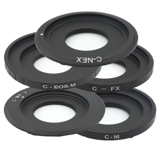 C Mount Adapter & Macro Ring for CCTV Lens 25mm f1.4 35 50mm