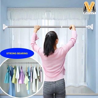 Movall Punch-free Telescopic Clothes Rail Adjustable Shower Curtain Rods Simple Support Rod (1)
