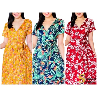 Dress For Women Casual Casual wear ✬Bestseller maternity casual nursing V overlap maxi dress floral