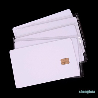 [shengfeia]New 5 Pcs ISO PVC IC With SLE4442 Chip Blank Smart Card Contact IC Card Safety White