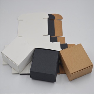 100pcs Black kraft paper craft box small white soap cardboard paper packing/package box brown candy