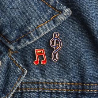 Fairy＆1Pc Unisex Cartoon Music Note Lapel Badge Pin Jeans Decor Enamel Brooch Pin