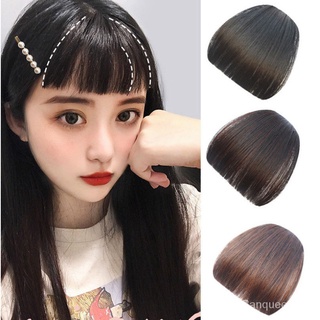 Hair Clip In Hair Bangs Synthetic Air Bangs Thin Invisible Extension Straight Front Neat Wig For Women