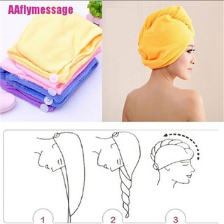 [AAFLY] Microfiber Hair Wrap Towel Drying Bath Spa Head Cap Turban Twist Dry Shower Hot