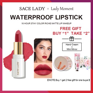 SACE LADY 16 Hour Stay Waterproof Lipstick Color Riche Matte Lip Makeup
