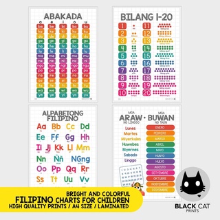 Educational Charts for Children (High Quality Prints / A4 Size / Laminated)