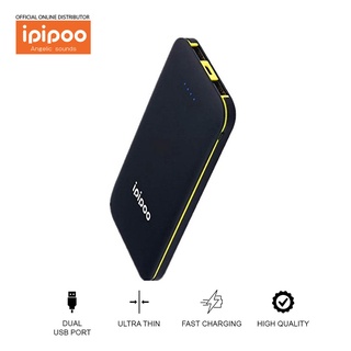 Ipipoo PL1 Power Bank Micro Input, Double USB Output Metal Shell, Ultra-thin and Fast Charging 8000